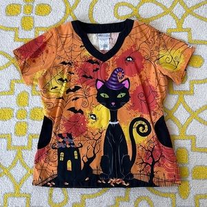 Halloween Scrub Top. Sz M